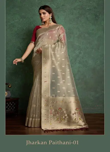 Golden Colour Jaran Paithani 1 By Rajtex Pure Tissue Wedding Wear Saree Online Wholesale